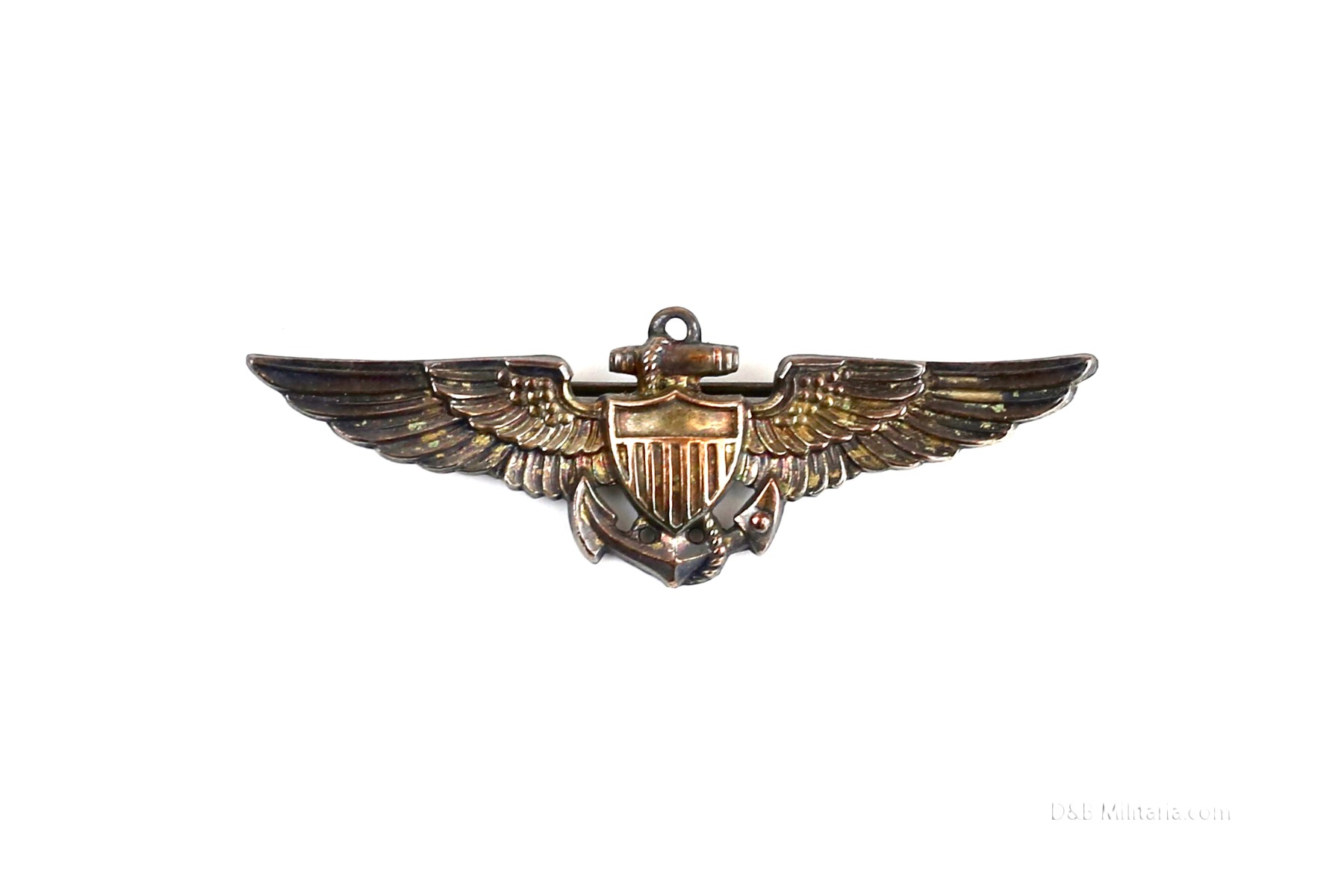 WW2 Naval Aviator - Silver-Gilt Wings Badge (33) (UL/1) (U)